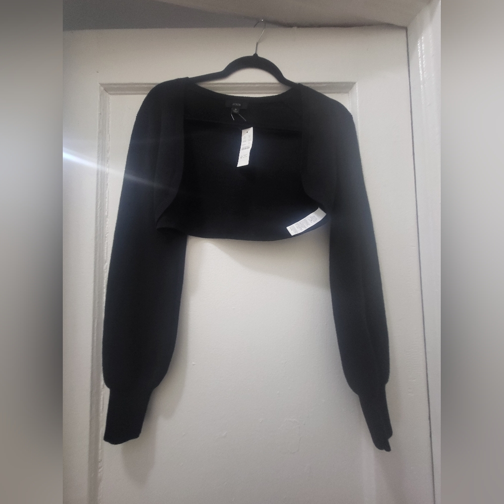 J. Crew Black Cropped Shrug Sweater - Picture 6 of 8